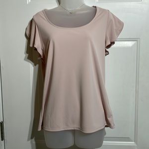 Like New Express Flutter Sleeve Top Off White